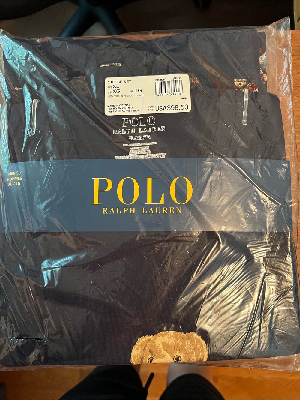 Polo Ralph Lauren Men's Navy Christmas Teddy Bear Graphic Pajama Set
